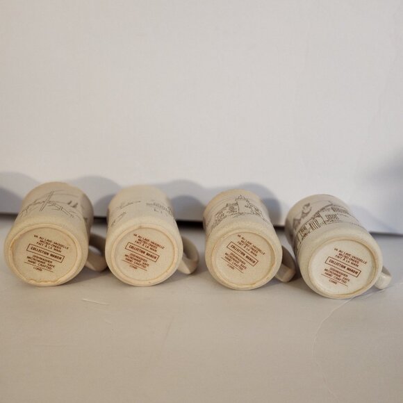 Coree 4 pc Collection Manoir French coffee Mugs, Handcrafted - Picture 2 of 2